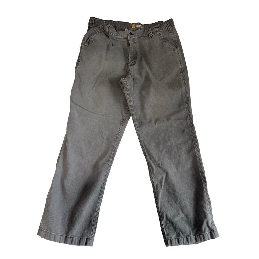 Carhartt Pants Mens 40 x 32 Gray Relaxed Fit Canvas Flex Stretch 102291-039